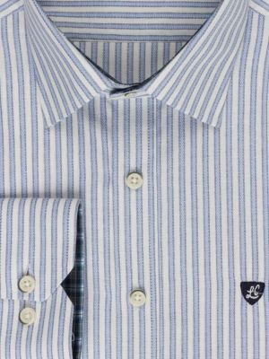 پیراهن آستین بلند آبی راه راه ال سی من 66