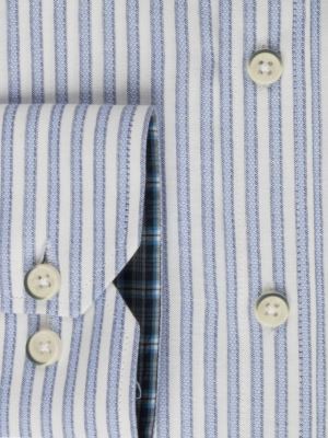 پیراهن آستین بلند آبی راه راه ال سی من 66