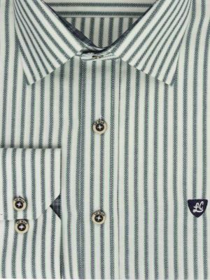 پیراهن آستین بلند راه راه سبز ال سی من 66