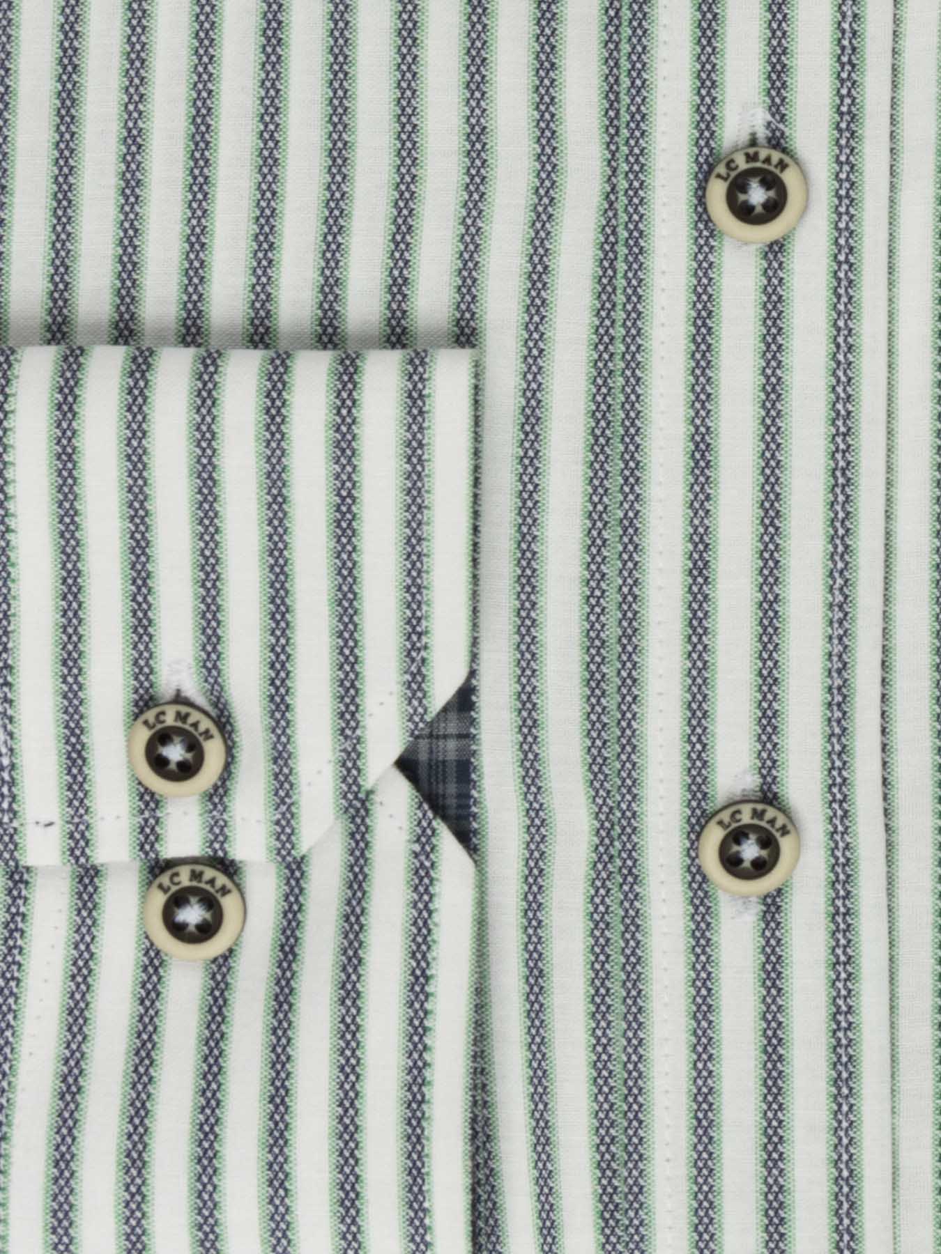 پیراهن آستین بلند راه راه سبز ال سی من 66