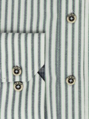 پیراهن آستین بلند راه راه سبز ال سی من 66