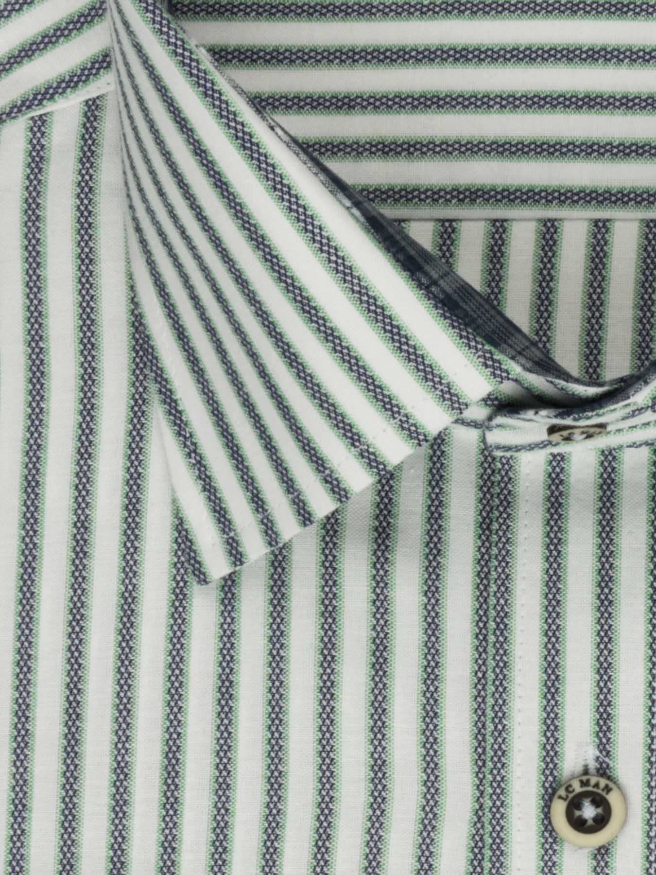 پیراهن آستین بلند راه راه سبز ال سی من 66