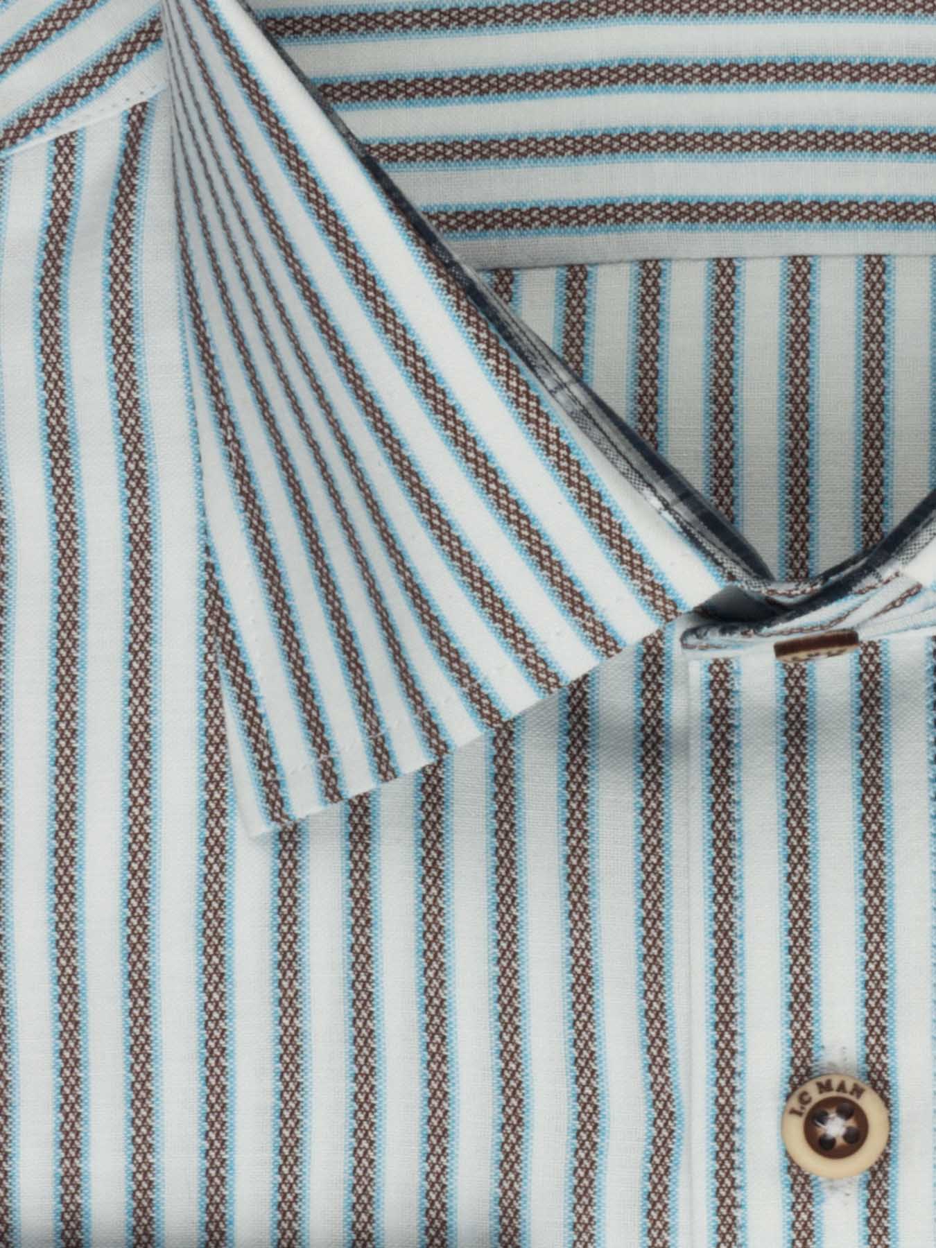 پیراهن آستین بلند قهوه ایی راه راه ال سی من 66