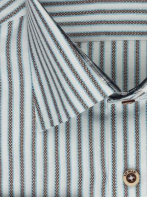 پیراهن آستین بلند قهوه ایی راه راه ال سی من 66