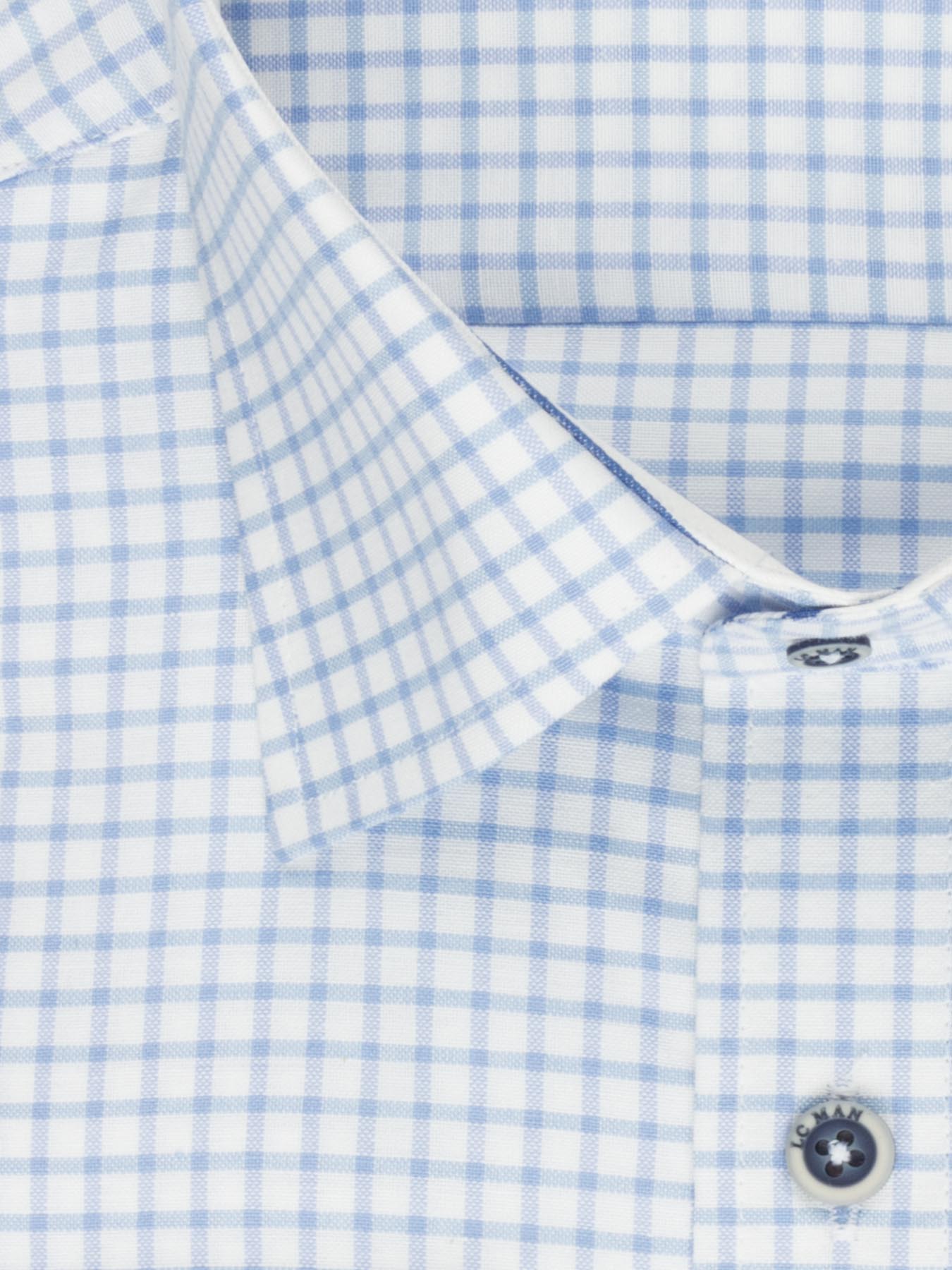 پیراهن آستین بلند چهارخانه آبی ال سی من 78