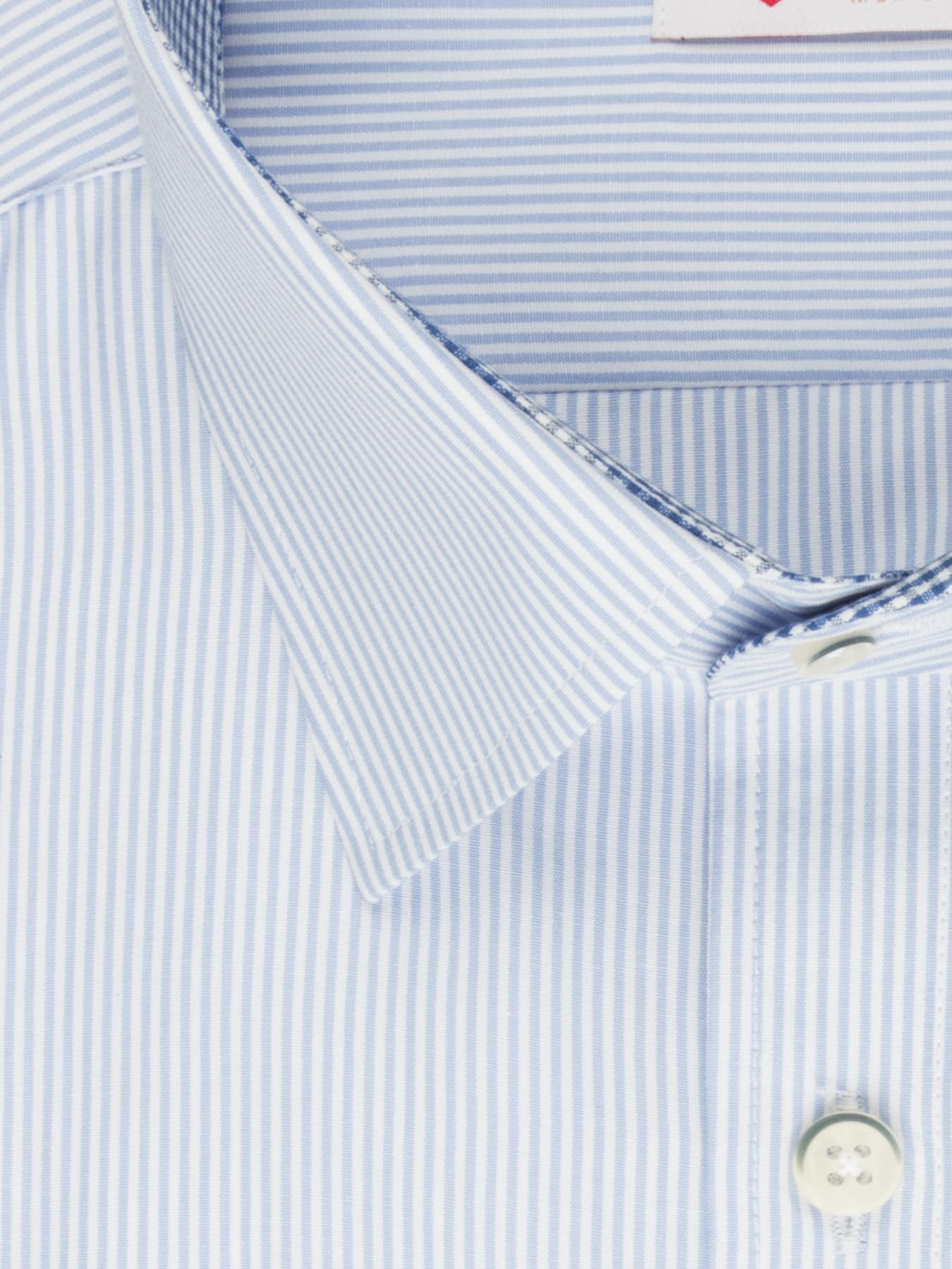 پیراهن آستین بلند آبی روشن راه راه 066