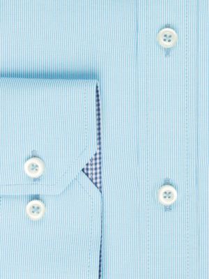 پیراهن آستین بلند راه راه ریز آبی روشن ال سی من 66