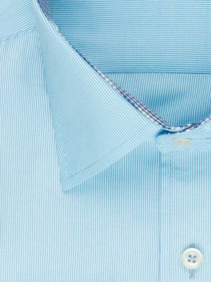 پیراهن آستین بلند راه راه ریز آبی روشن ال سی من 66