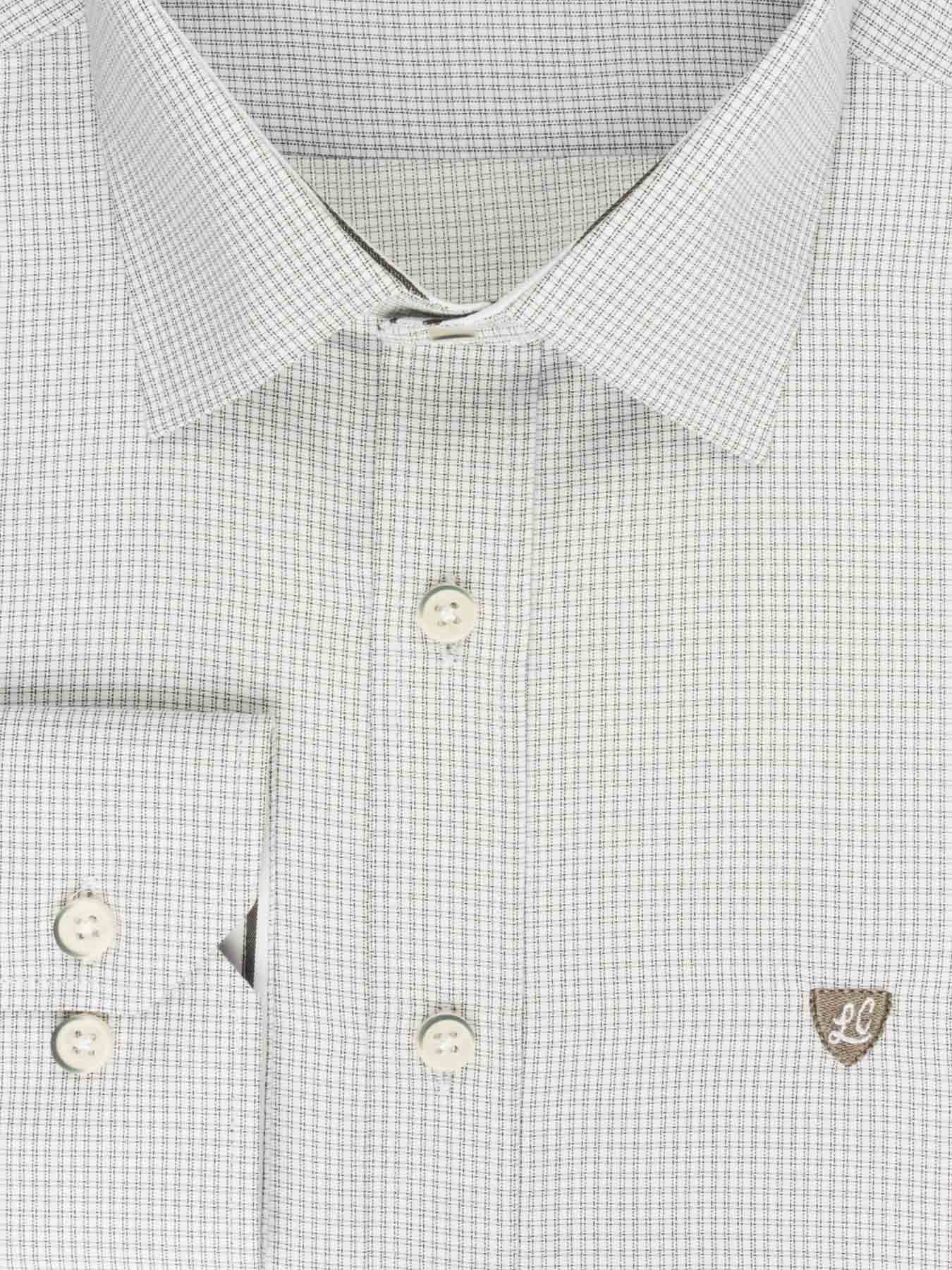 پیراهن آستین بلند چهارخانه سفید ال سی من 76