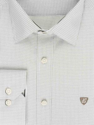 پیراهن آستین بلند چهارخانه سفید ال سی من 76