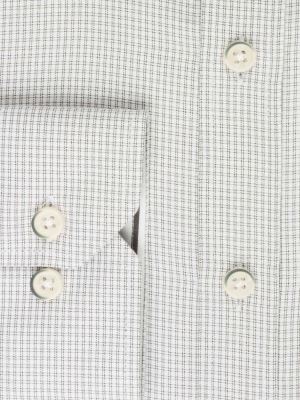 پیراهن آستین بلند چهارخانه سفید ال سی من 76