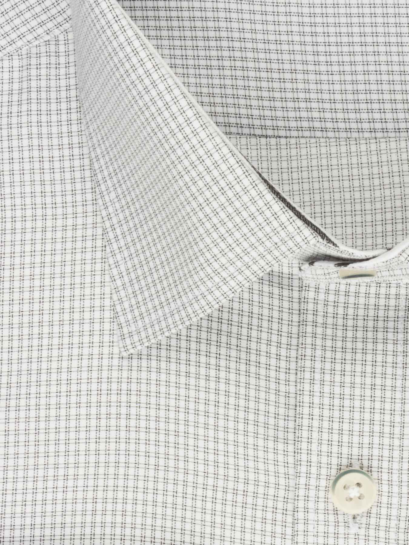 پیراهن آستین بلند چهارخانه سفید ال سی من 76