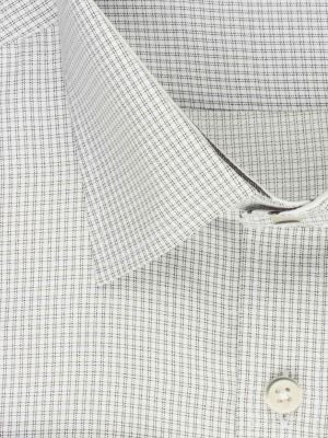 پیراهن آستین بلند چهارخانه سفید ال سی من 76