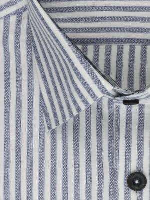 پیراهن آستین بلند آبی تیره راه راه ال سی من 68