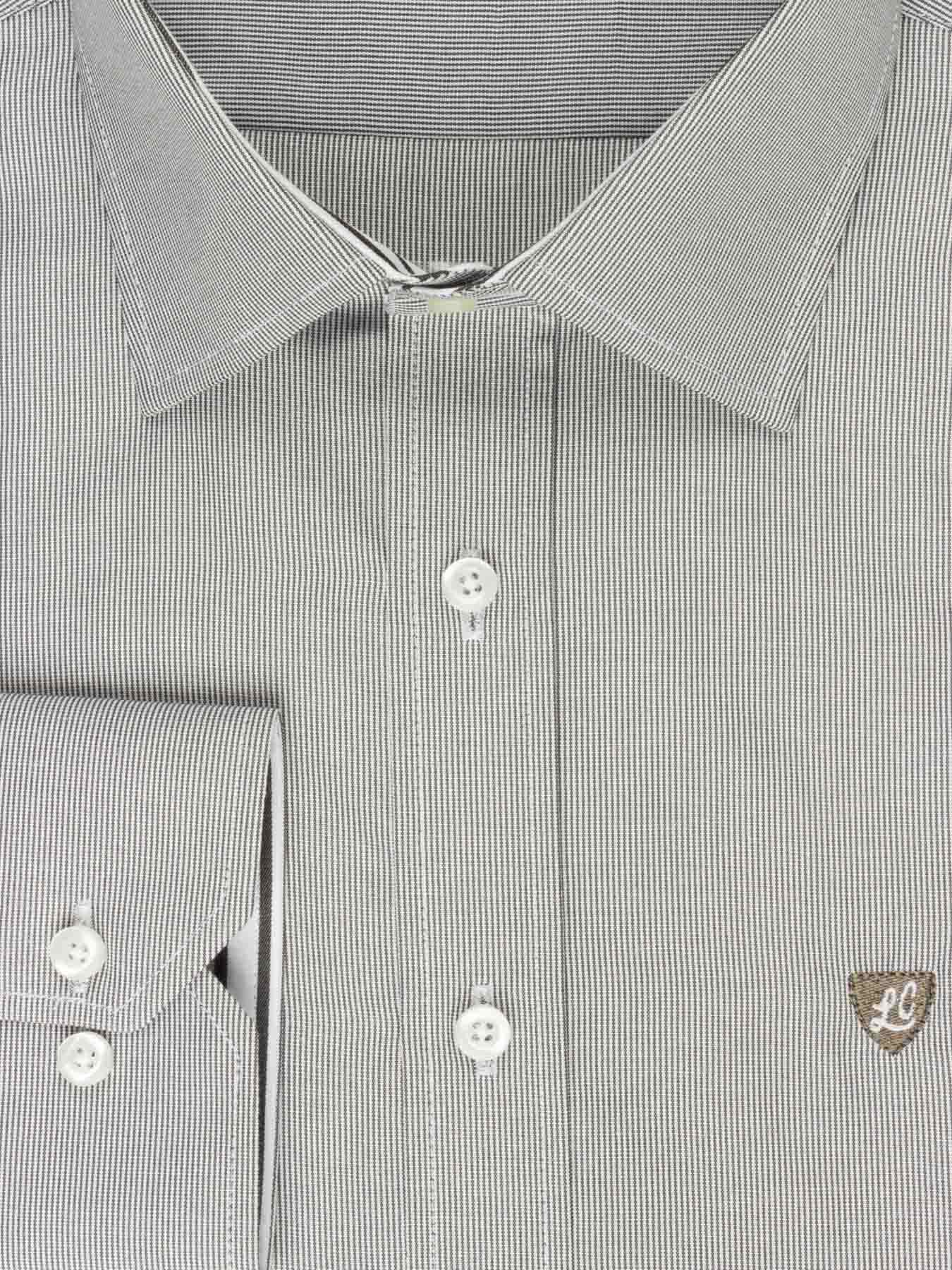 پیراهن آستین بلند راه راه طوسی ال سی من 66