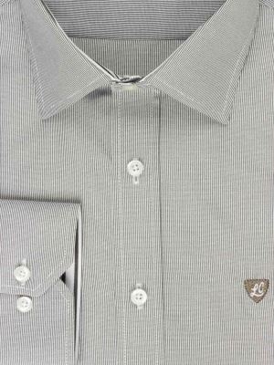 پیراهن آستین بلند راه راه طوسی ال سی من 66