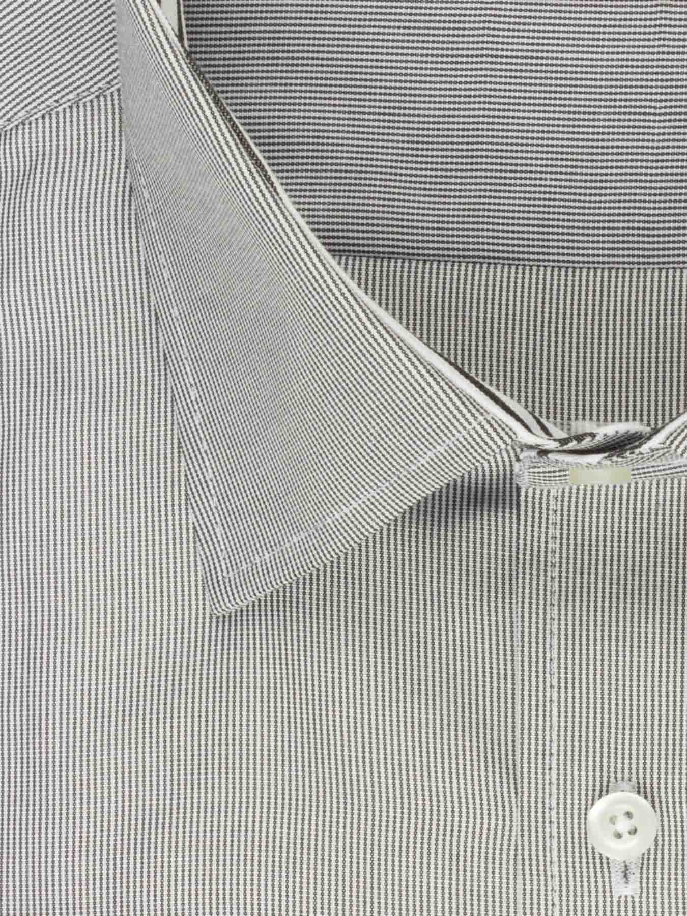 پیراهن آستین بلند راه راه طوسی ال سی من 66