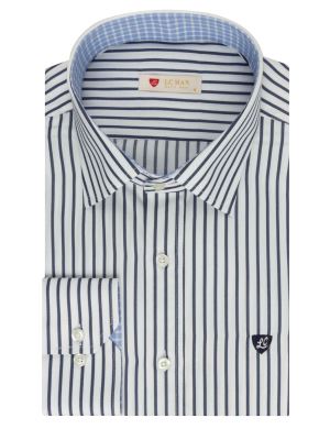 پیراهن آستین بلند راه راه سفید ال سی من 66