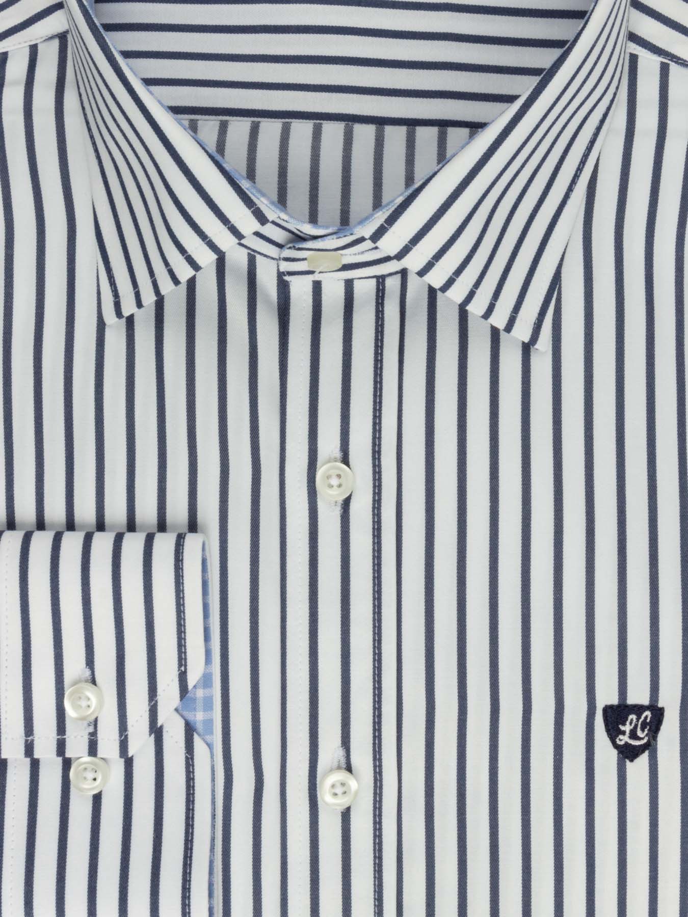 پیراهن آستین بلند راه راه سفید ال سی من 66