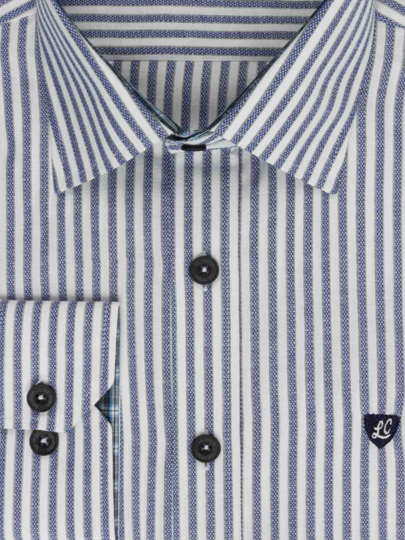 پیراهن آستین بلند آبی راه راه ال سی من 69