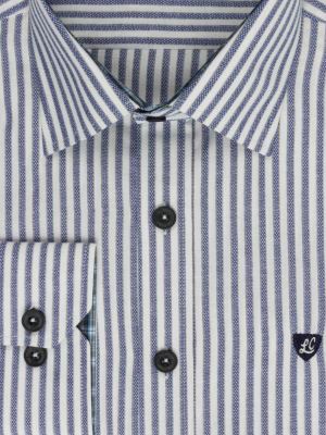 پیراهن آستین بلند آبی راه راه ال سی من 69