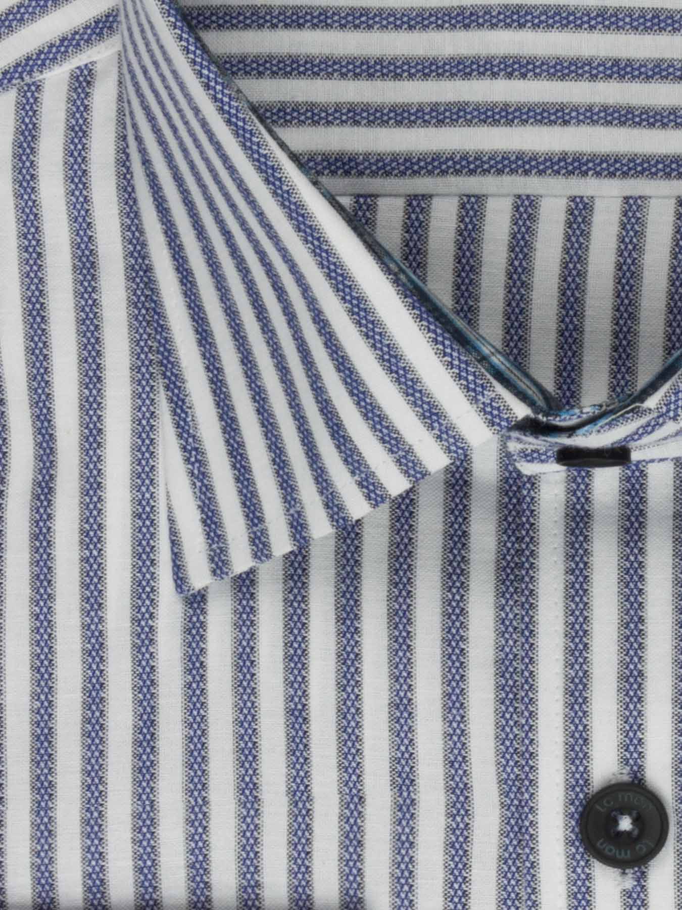 پیراهن آستین بلند آبی راه راه ال سی من 69