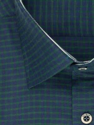 پیراهن آستین بلند چهارخانه ریز سبز ال سی من 66