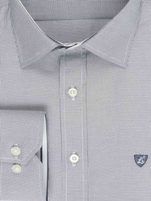 پیراهن راه راه ریز سرمه ای ال سی من 66