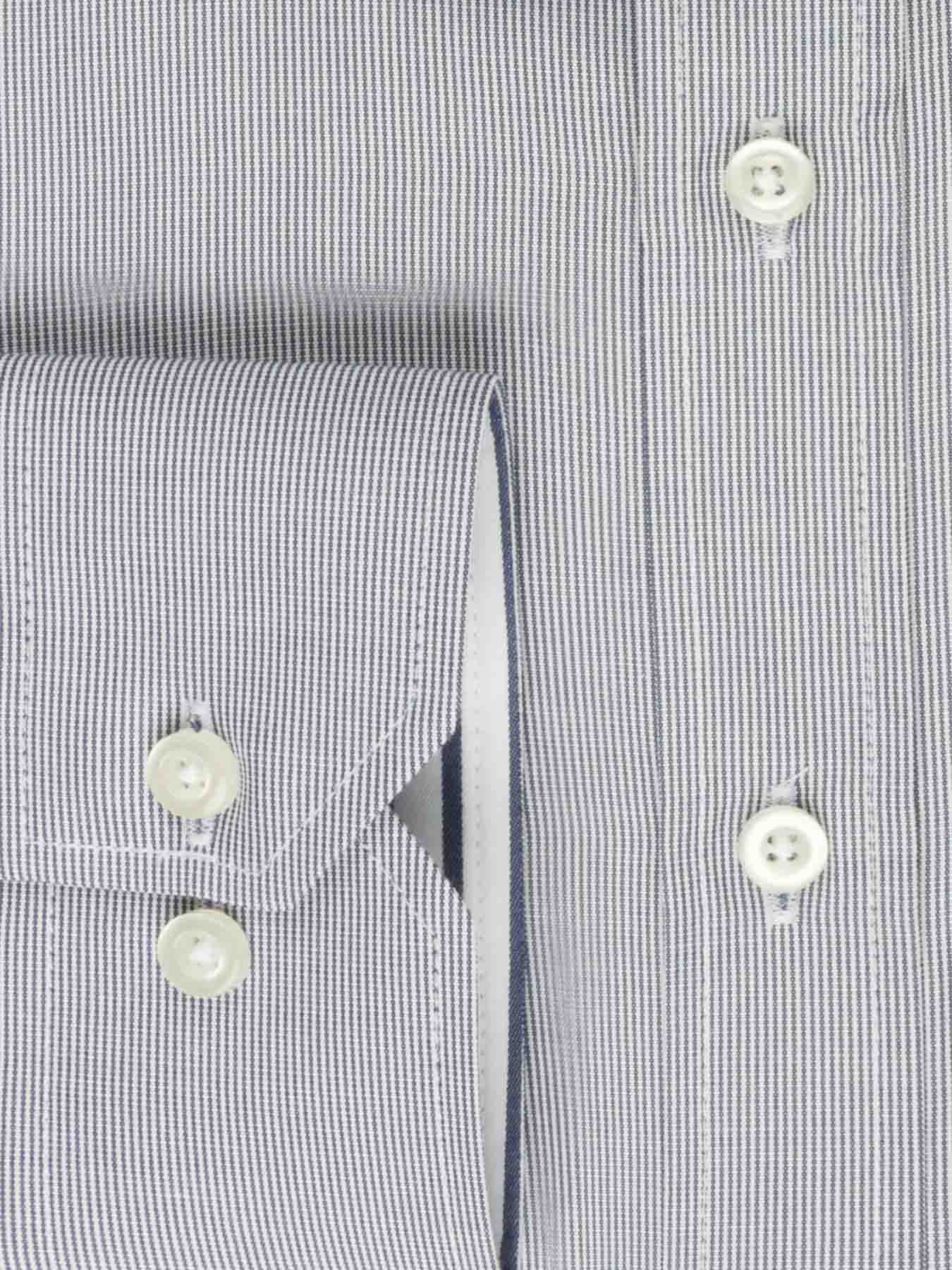 پیراهن راه راه ریز سرمه ای ال سی من 66