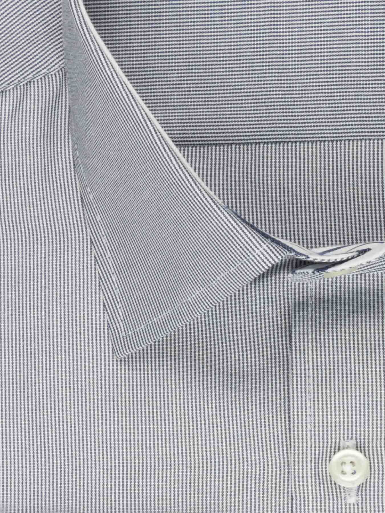 پیراهن راه راه ریز سرمه ای ال سی من 66