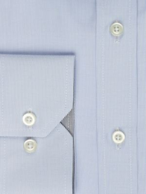 پیراهن آستین بلند آبی روشن راه راه ریز ال سی من 66