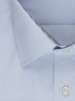 پیراهن آستین بلند آبی روشن راه راه ریز ال سی من 66