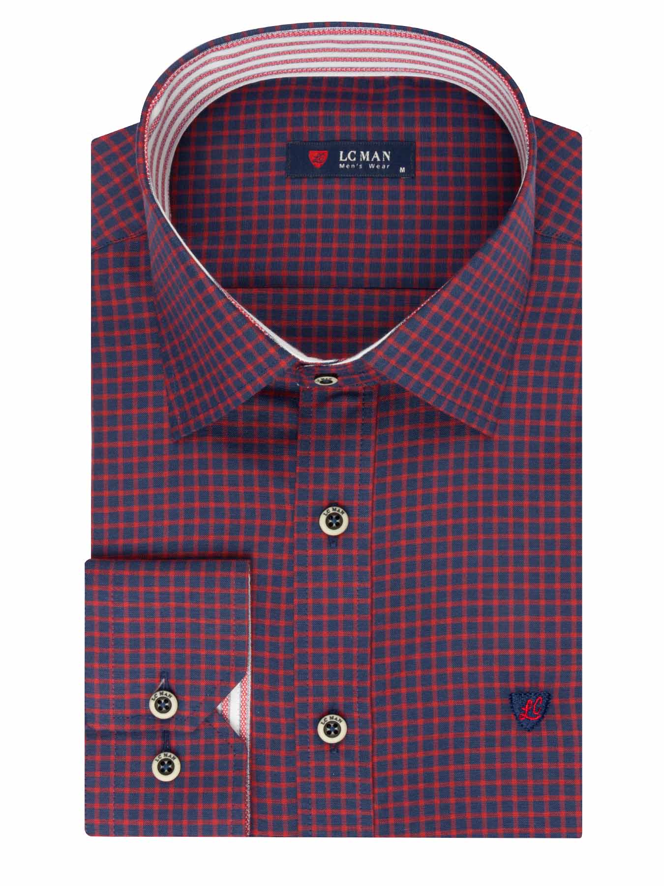 پیراهن قرمز چهارخانه ال سی من 66