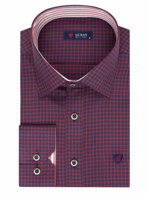 پیراهن قرمز چهارخانه ال سی من 66