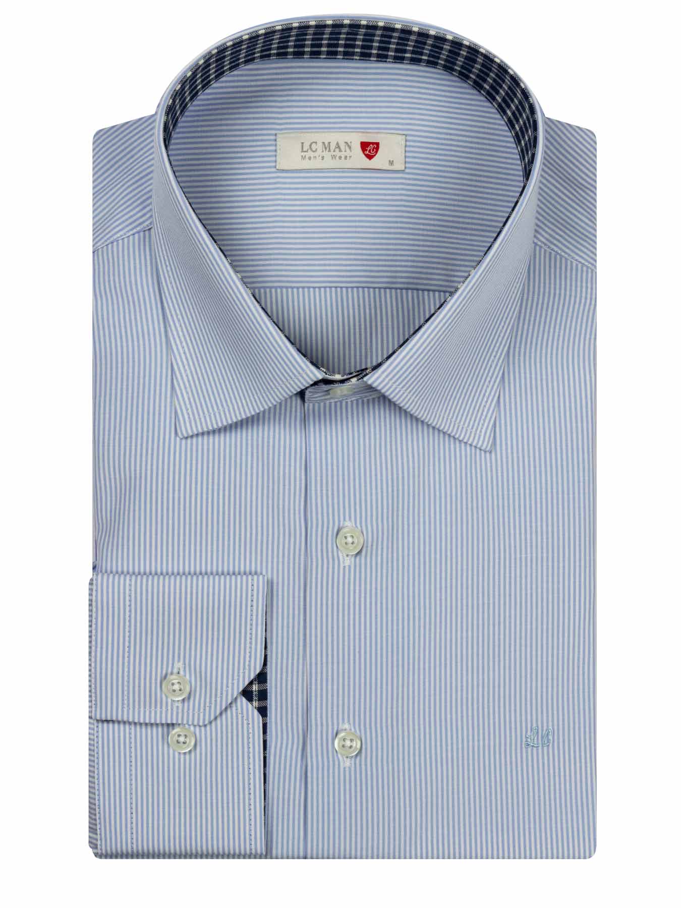 پیراهن آبی راه راه ال سی من