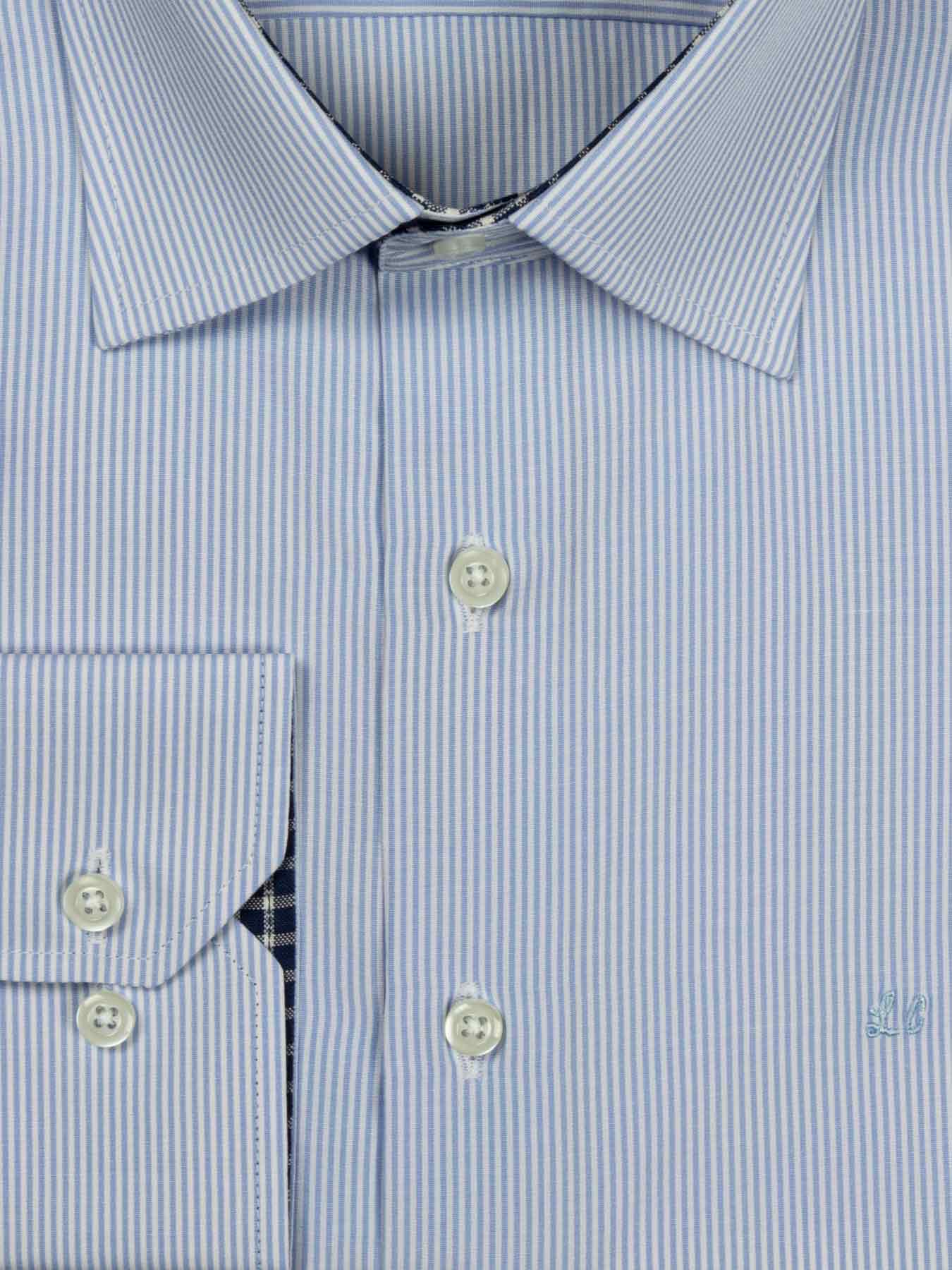 پیراهن آبی راه راه ال سی من