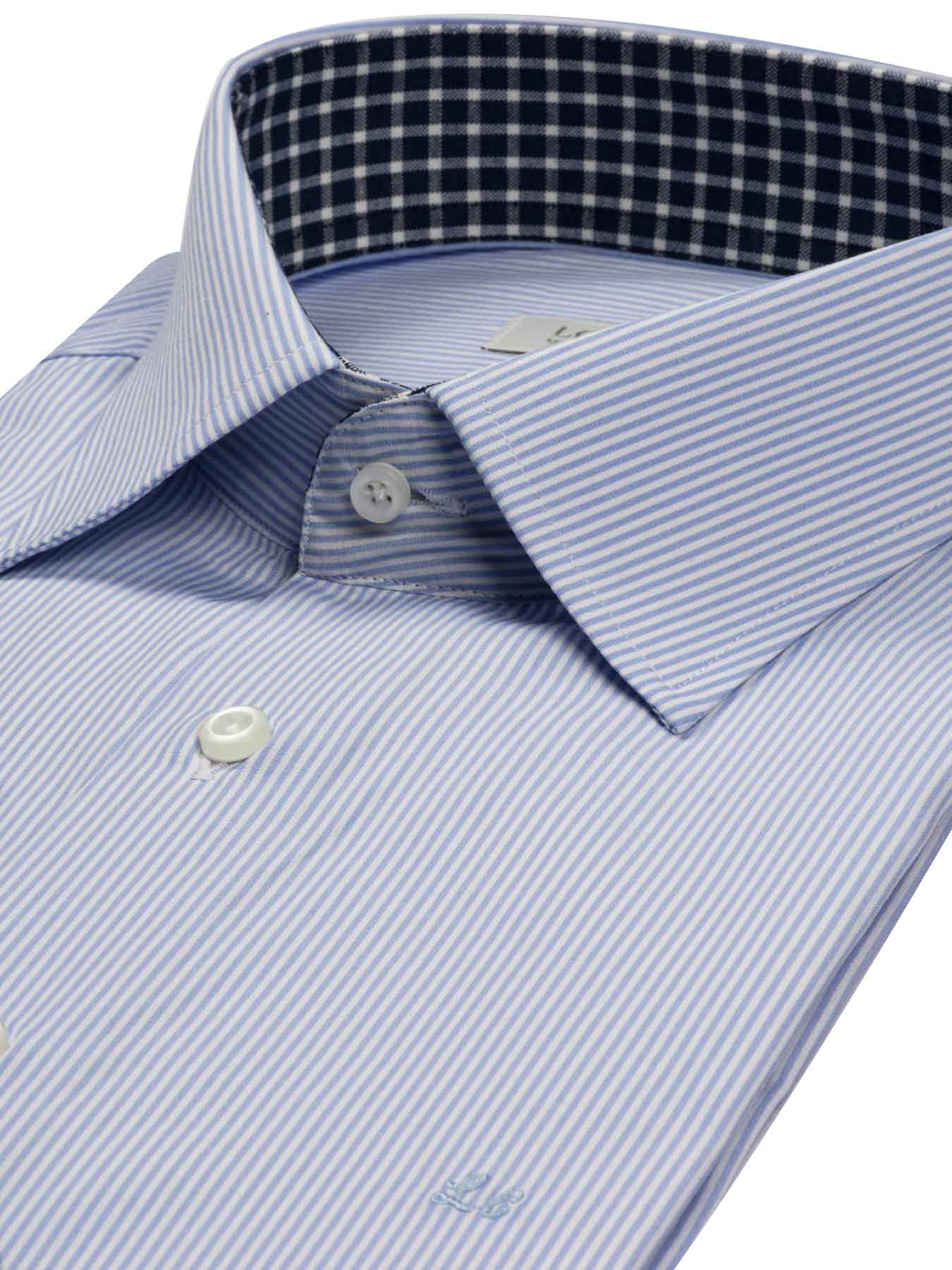 پیراهن آبی راه راه ال سی من