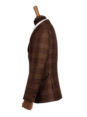 کت تک مردانه قهوه ای چهارخانه ال سی من 092