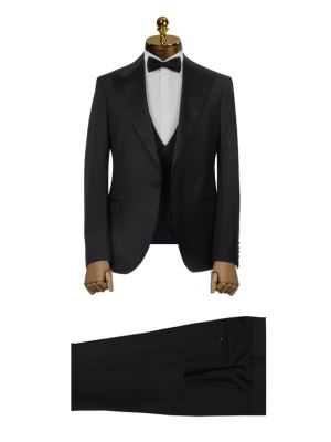 کت و شلوار ژیله مردانه مشکی 096