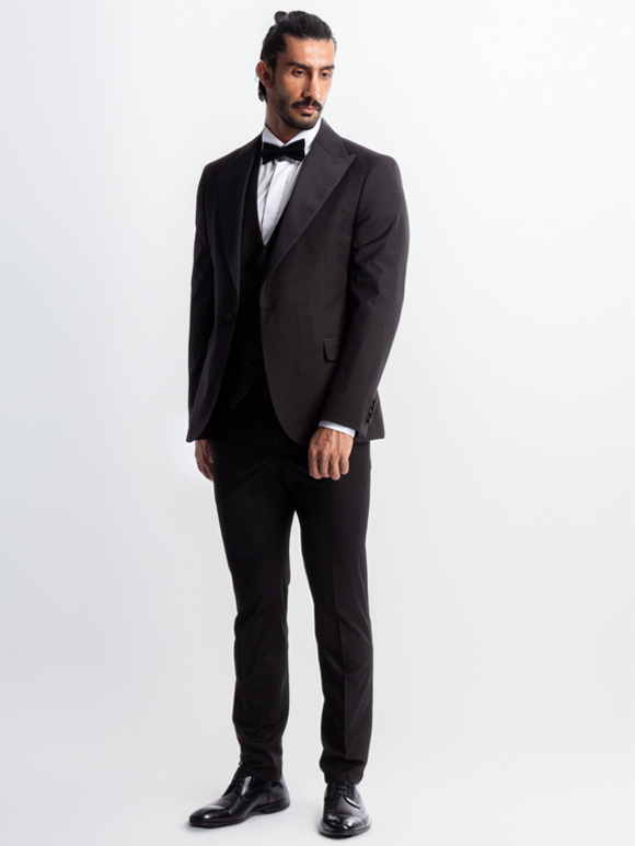 کت و شلوار ژیله مردانه مشکی 096