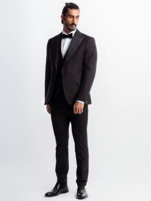 کت و شلوار ژیله مردانه مشکی 096