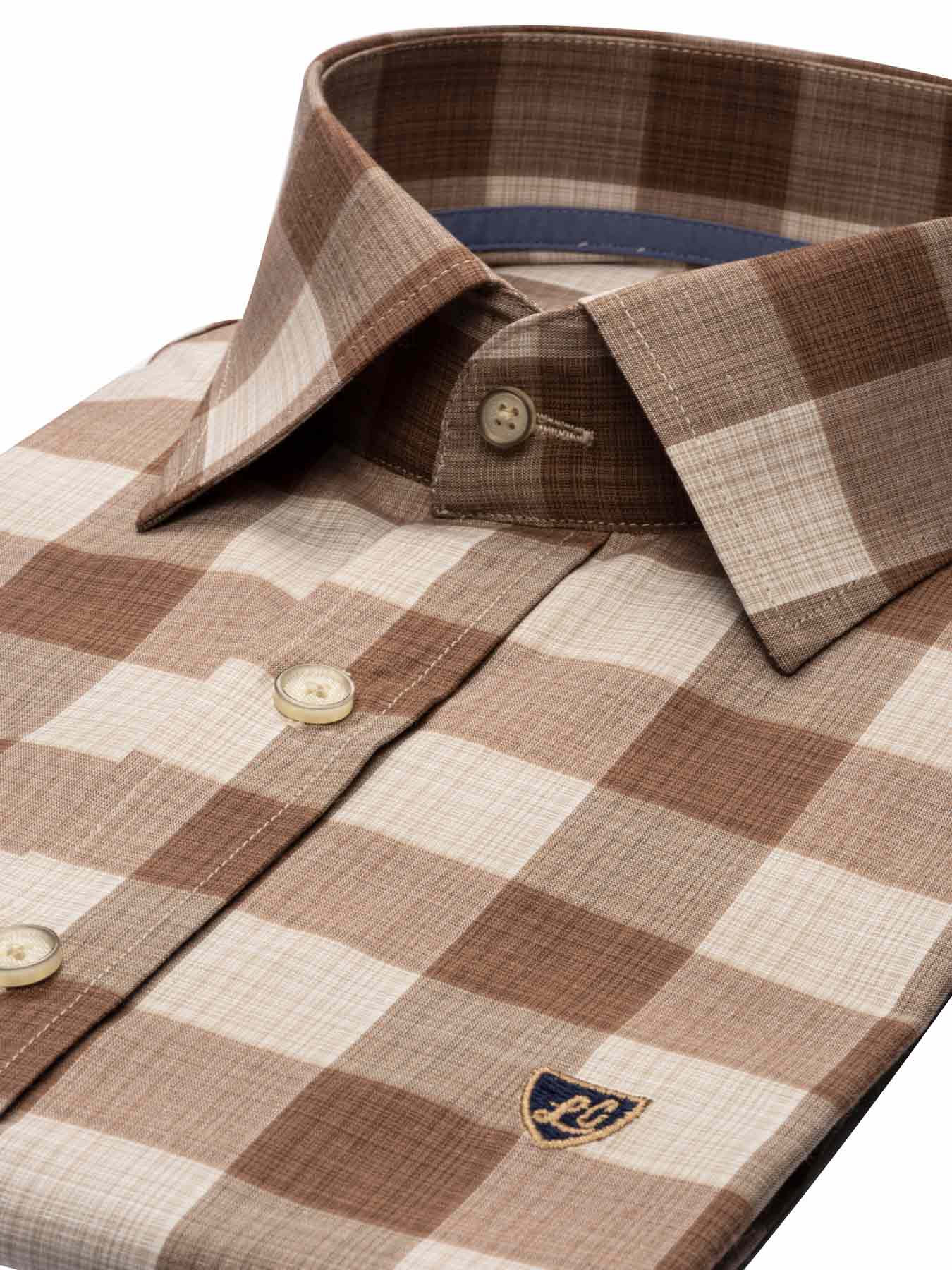 پیراهن مردانه چهارخانه ال سی من 102