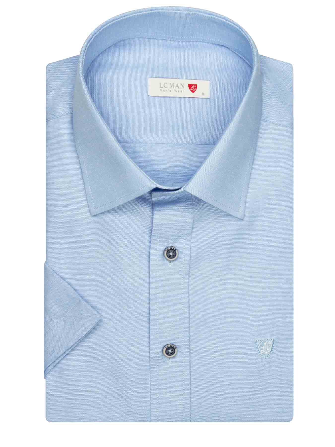 پیراهن آستین کوتاه  آبی ساده ال سی من 15