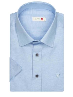 پیراهن آستین کوتاه  آبی ساده ال سی من 15