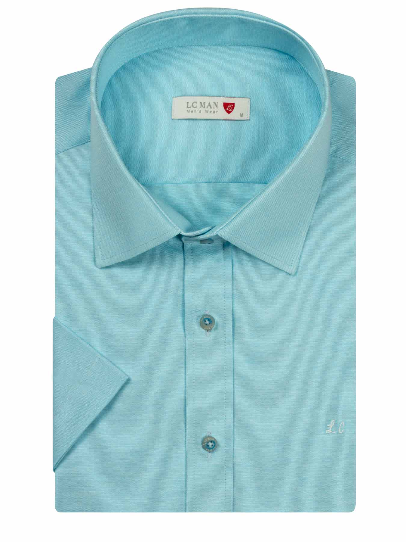 پیراهن آستین کوتاه آبی ساده ال سی من 10