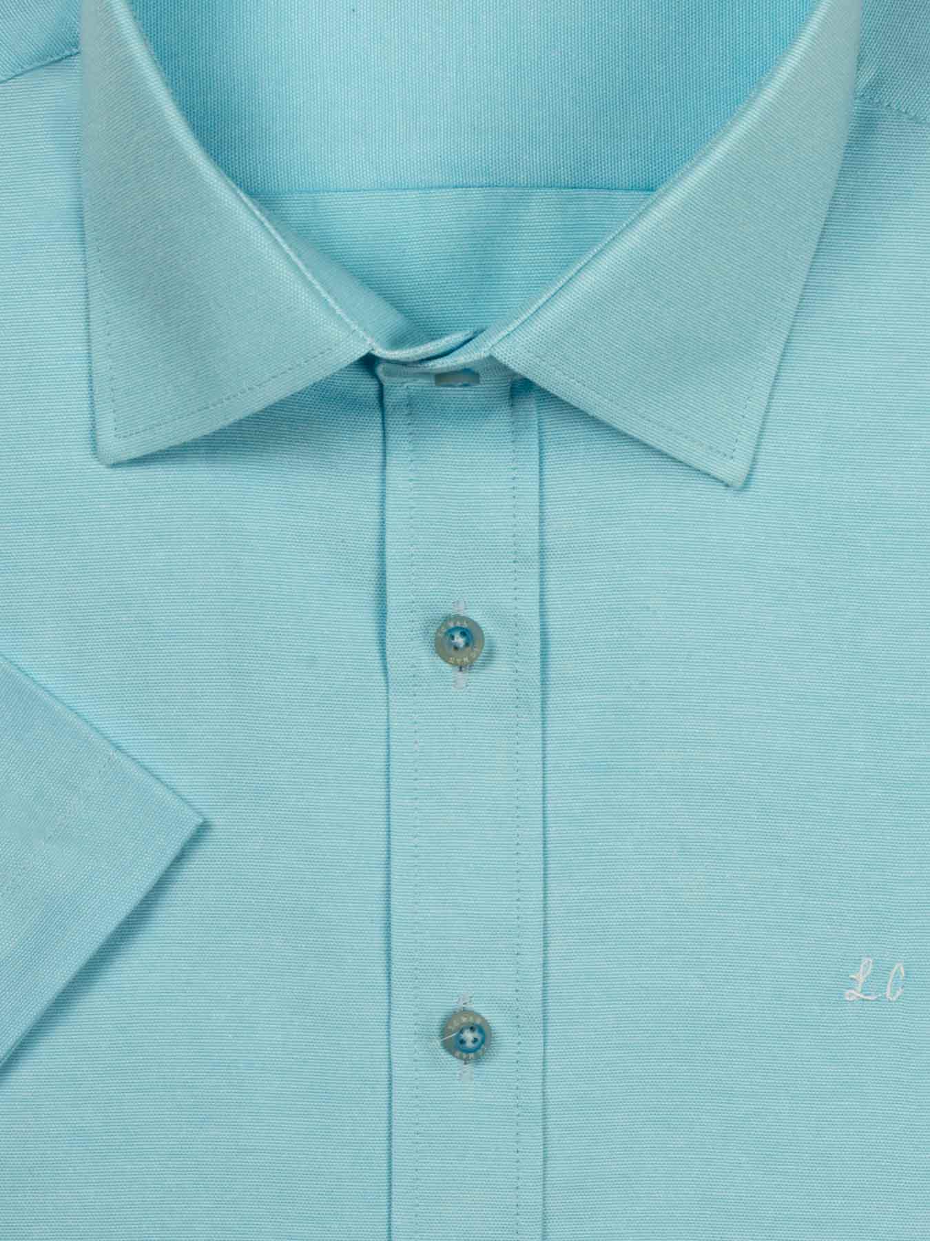 پیراهن آستین کوتاه آبی ساده ال سی من 10