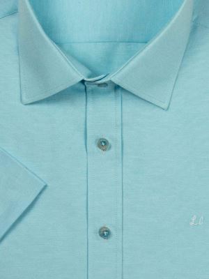 پیراهن آستین کوتاه آبی ساده ال سی من 10