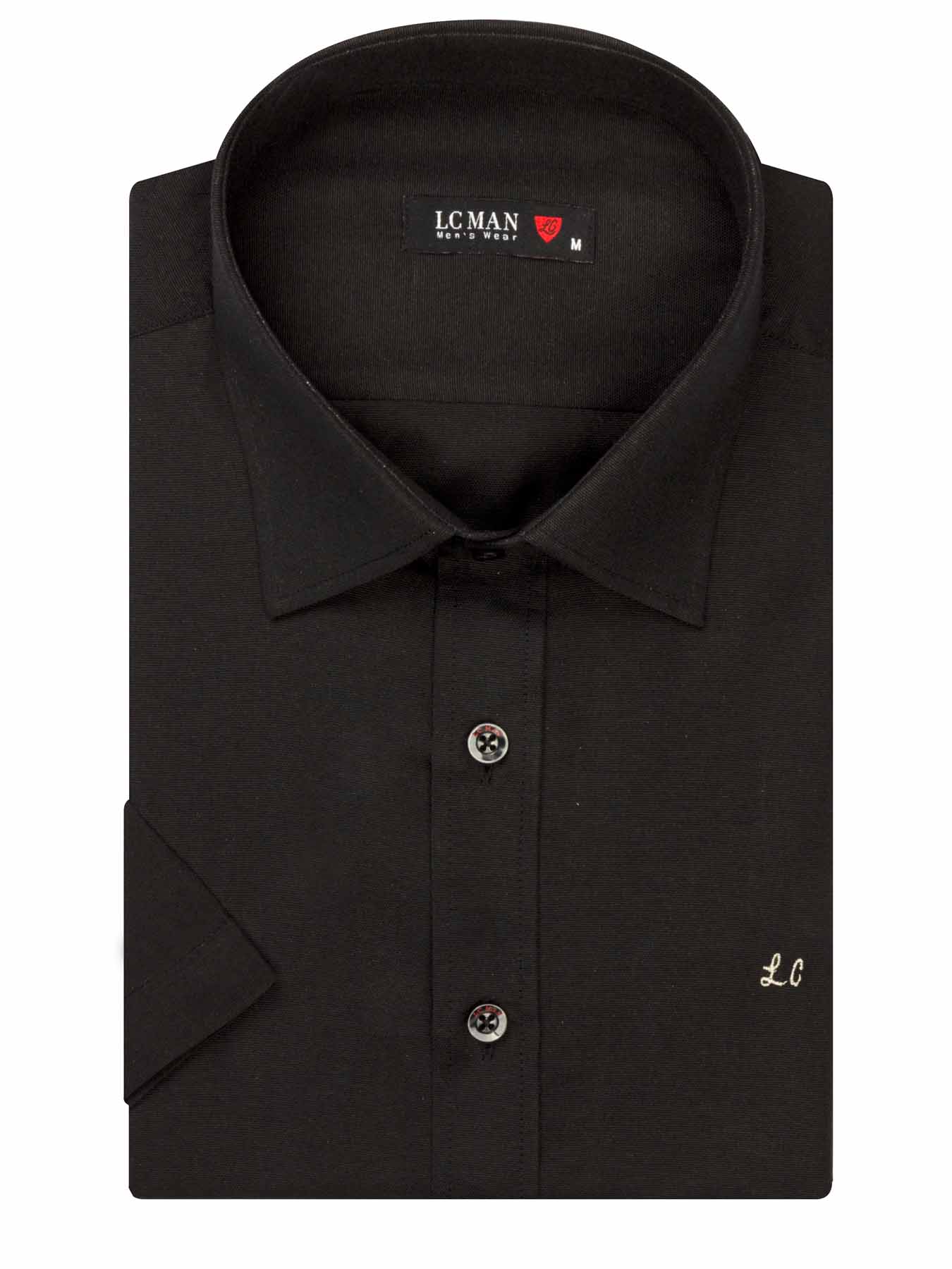 پیراهن آستین کوتاه مشکی ساده ال سی من 74