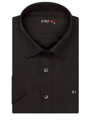 پیراهن آستین کوتاه مشکی ساده ال سی من 74