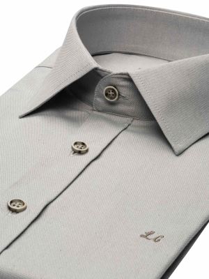 پیراهن آستین کوتاه طوسی ساده ال سی من 4